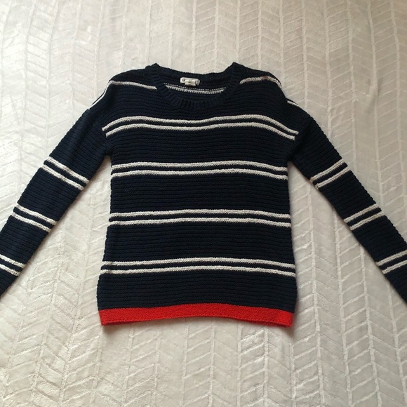 Striped sweater with orange detailing - Picture 1 of 3